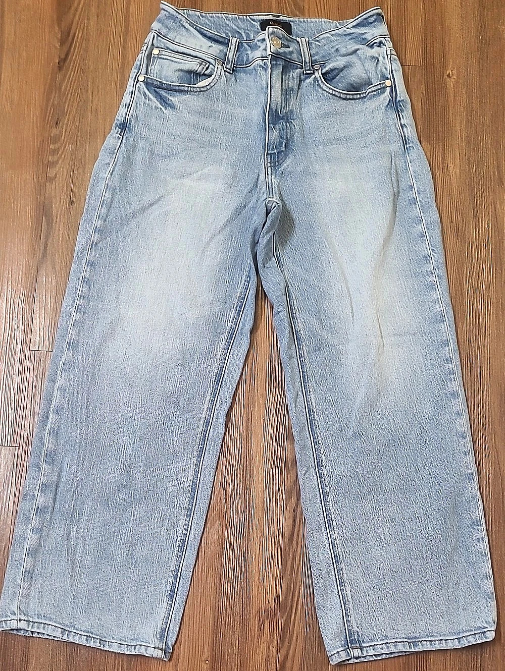Quince Bella Stretch Wide Leg Jeans Blue Waist 2